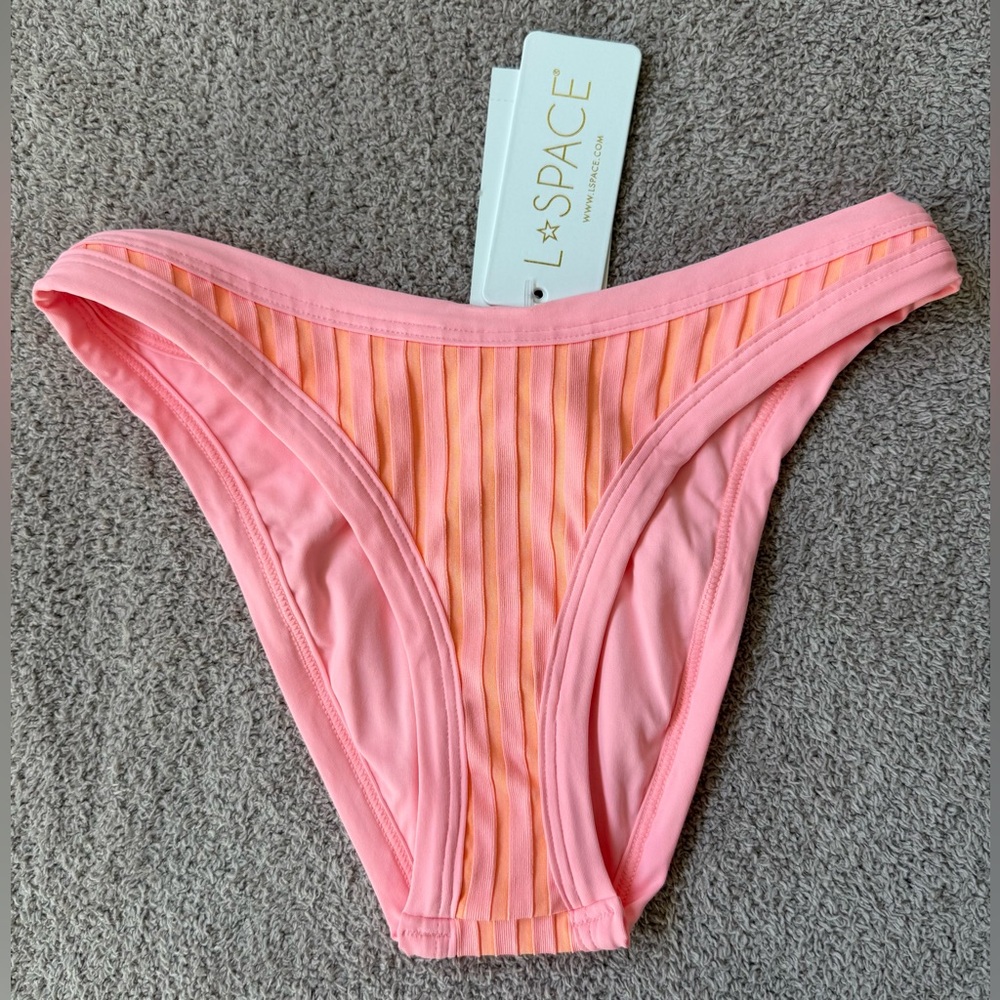 NEW - l*space - Foley Ribbed Bitsy Bottom - CRYSTAL PINK LEMON DROP